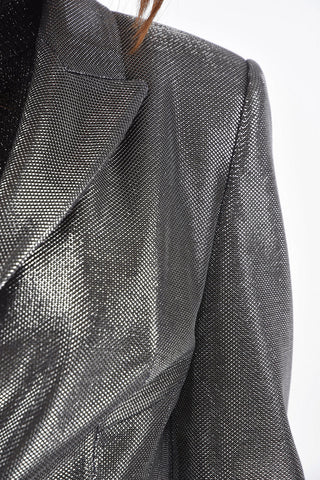 Single-breasted 2 Buttons Lurex Blazer with Peak Lapel