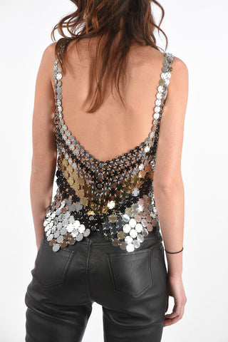 sequined two-tone cropped top