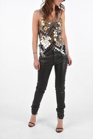sequined two-tone cropped top