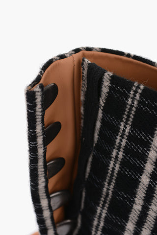 MM22 8.5cm leather and fabric tartan TABI ankle boots