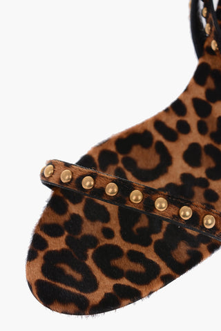 6cm pony studded Ankle-strap sandals
