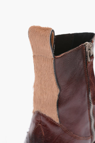 5cm leather SANTIAGO Western boots with inner zip