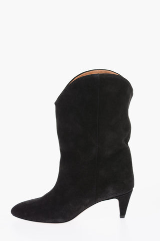 6cm suede leather DERNEE High heel ankle boots