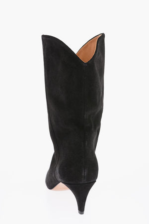 6cm suede leather DERNEE High heel ankle boots
