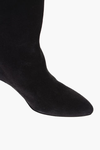 6cm suede leather DERNEE High heel ankle boots