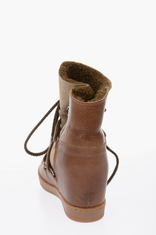 10cm leather NOWLES wedge booties
