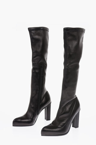 10cm side zip leather booots