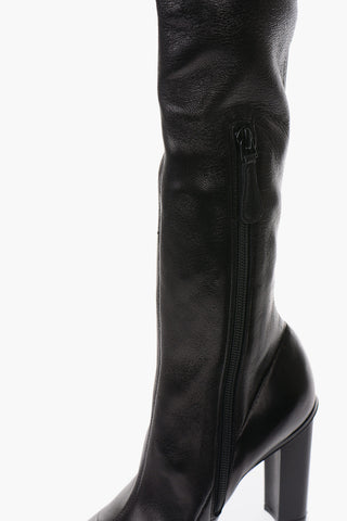 10cm side zip leather booots