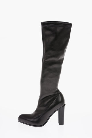 10cm side zip leather booots