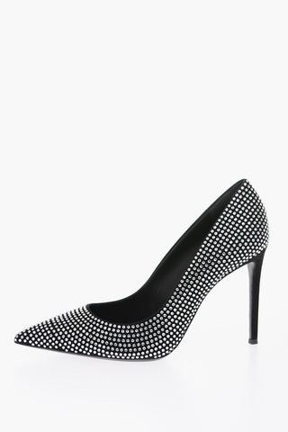 Décolleté KANDA in pelle con strass 10.5cm