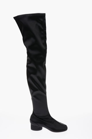 MM22 Over-the-knee TABI boots with leather trimmings