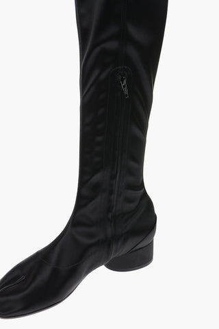 MM22 Over-the-knee TABI boots with leather trimmings