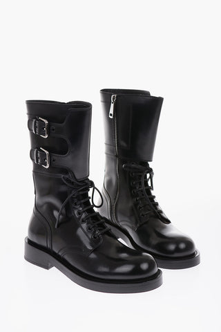 leather BERNINI W CMB Combat boots