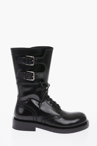leather BERNINI W CMB Combat boots