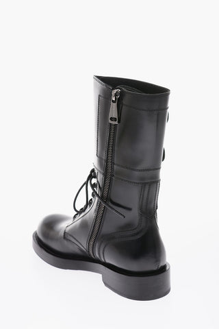 leather BERNINI W CMB Combat boots