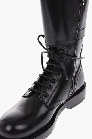 leather BERNINI W CMB Combat boots