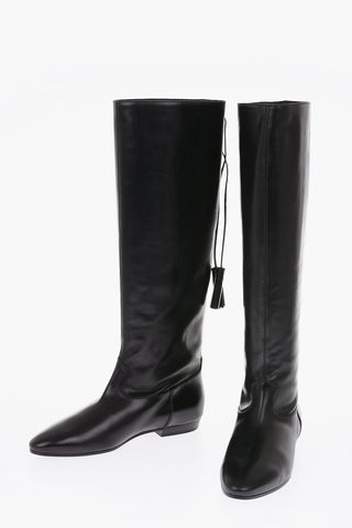 Stivali flat CHAT BOTTE' in pelle
