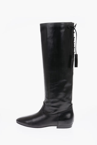 Stivali flat CHAT BOTTE' in pelle