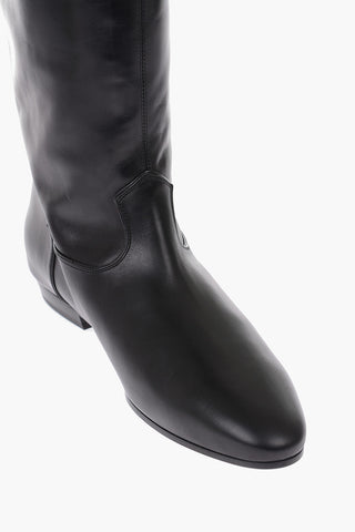 Stivali flat CHAT BOTTE' in pelle