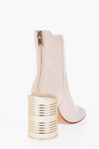 MM6 11cm Tin Can Heel Buffeted Leather Ankle Boot 