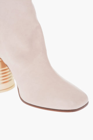 MM6 11cm Tin Can Heel Buffeted Leather Ankle Boot 
