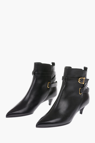 5cm leather Point Toe Jodhpur boots