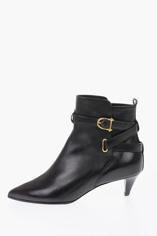 5cm leather Point Toe Jodhpur boots