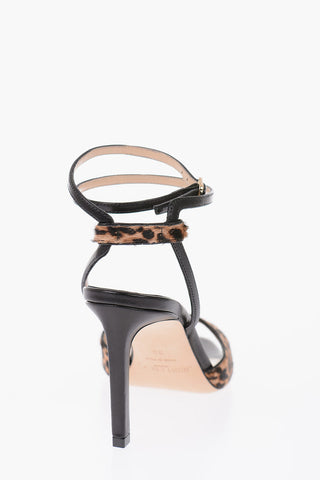 8.5cm pony cheetah-print Ankle-strap sandals