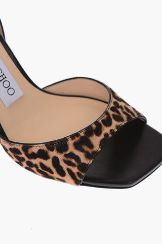 8.5cm pony cheetah-print Ankle-strap sandals