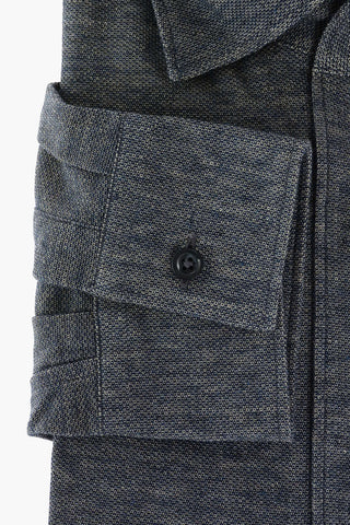CC COLLECTION Camicia Collo Francese in Barleycorn di Cotone
