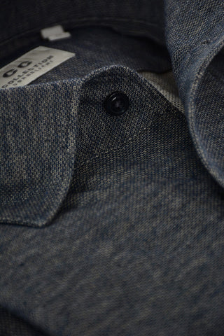 CC COLLECTION Camicia Collo Francese in Barleycorn di Cotone