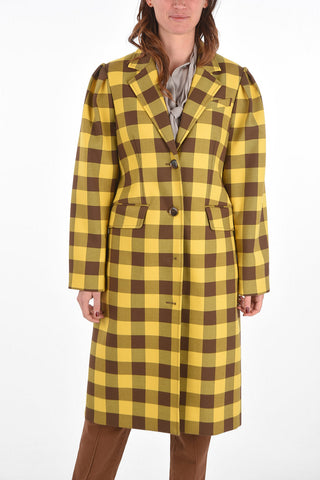 Single-breasted DAPHNIE Gingham Check Coat