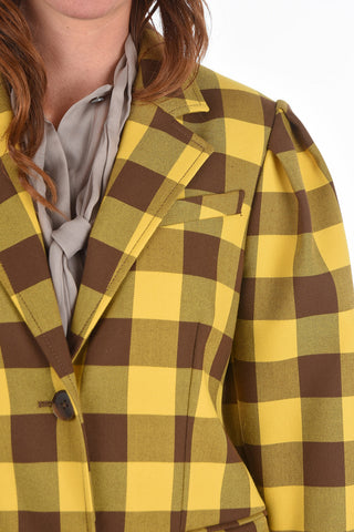 Single-breasted DAPHNIE Gingham Check Coat