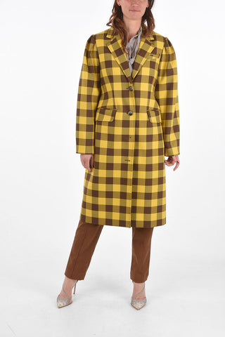 Single-breasted DAPHNIE Gingham Check Coat
