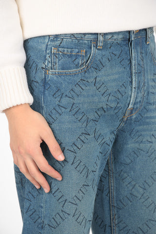 VLTN 22cm All over printed straight fit jeans