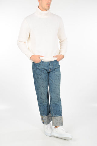VLTN 22cm All over printed straight fit jeans
