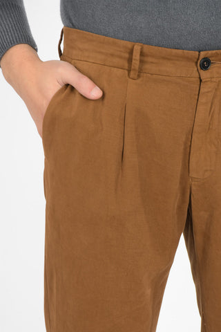 Mid-rise waist single pleat trousers