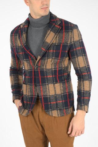 checked side vents 2-button blazer