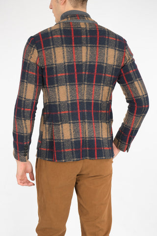 checked side vents 2-button blazer