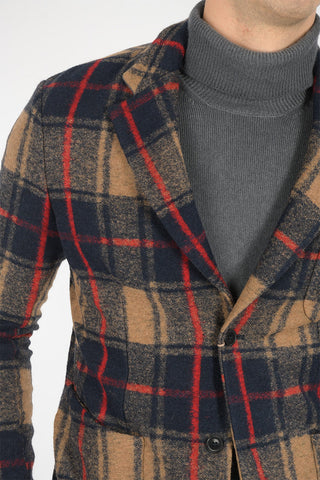 checked side vents 2-button blazer