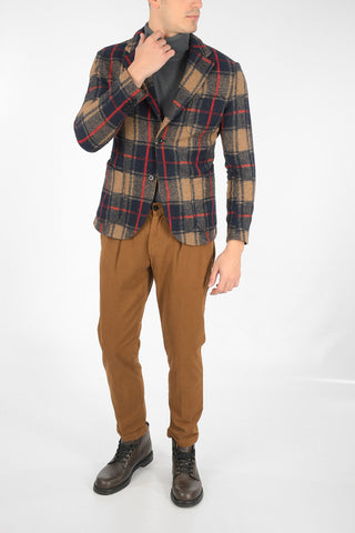 checked side vents 2-button blazer