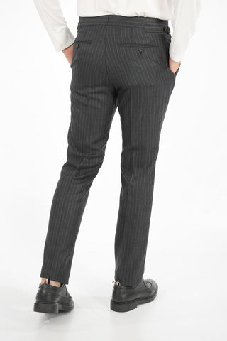 pinstriped center vent peak lapel 3-button double breasted SHELTON suit drop 7R