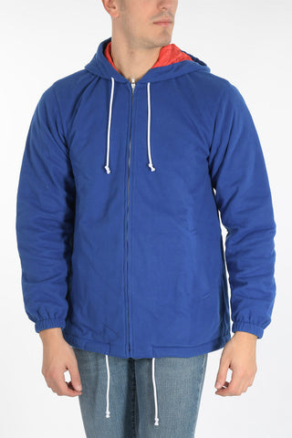SHIRT pile hooded sweatshirt with zip closure