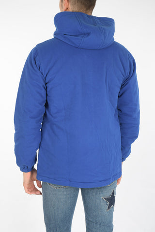 SHIRT pile hooded sweatshirt with zip closure