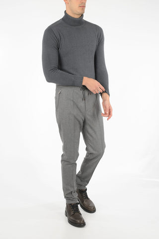 plain herringbone virgin wool pants