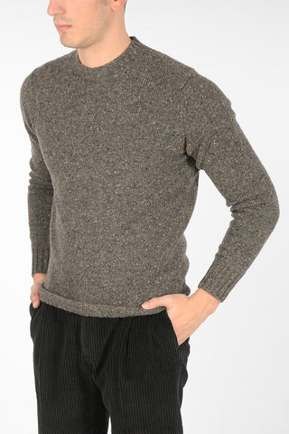Crew Neck Tweed Wool Pullover
