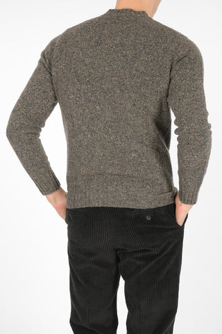 Crew Neck Tweed Wool Pullover