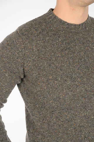 Crew Neck Tweed Wool Pullover