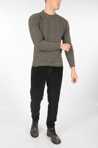 Crew Neck Tweed Wool Pullover