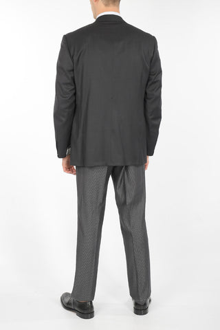 Peak Lapel Suit with Matched Vest and Pinstriped Pants